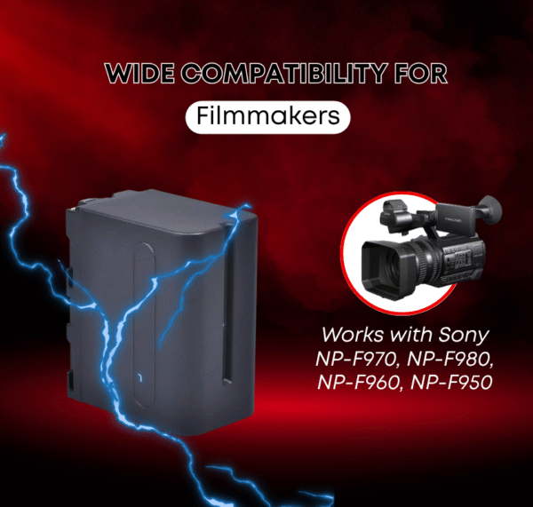 NP-F980 NORMAL Video Camera Battery Compatible with Sony HXR-NX100 Camcorder - 42000 mAh Lithium-Ion Battery - Image 3