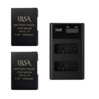EL14 Lithium-Ion Battery 7.4 v 1500mah 2-Pack and Charger for Nikon EN-EL14, EN-EL14a Camera Battery Charger