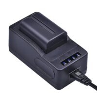 Video Camera Charger Compatible with Sony Camcorder Batteries NP-F970 F960 F770 F750 F570 F550 F530 with NP-F770 Battery (NP-F990 4LED Charger)