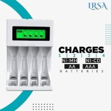 AAA charger (ECR 11 MC) Ultra Fast Charger for Rechargeable Batteries AA & AAA Ni-mh, with LCD Display, Smart Charge Control System - (White)