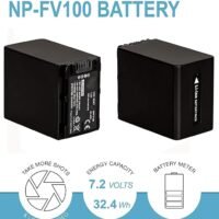 NP-FV100 Battery for PXW-X70 PXW-Z90 HXR-NX80 NX70 FDR-AX700 AX60 AX100E AXP55 Camcorder Compatible NP-FV100A – 2 Pieces