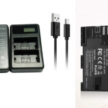 LP-E6 Dual Rapid Charger (LCD Display) WITH BATTERY for Canon LP-E6 Rechargeable Battery