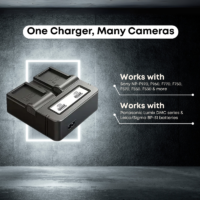 FZ100 Duo Charger / Dual Battery Charger Compatible with Lumix Series DMC-GX8 DMC-G7 DMC-G6K DMC-G6KK DMC-GH2 DMC-G5 DMC-FZ200 DMC-FZ300 DMC-FZ100 Digital Camera