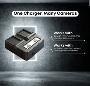 FZ100 Duo Charger / Dual Battery Charger Compatible with Lumix Series DMC-GX8 DMC-G7 DMC-G6K DMC-G6KK DMC-GH2 DMC-G5 DMC-FZ200 DMC-FZ300 DMC-FZ100 Digital Camera