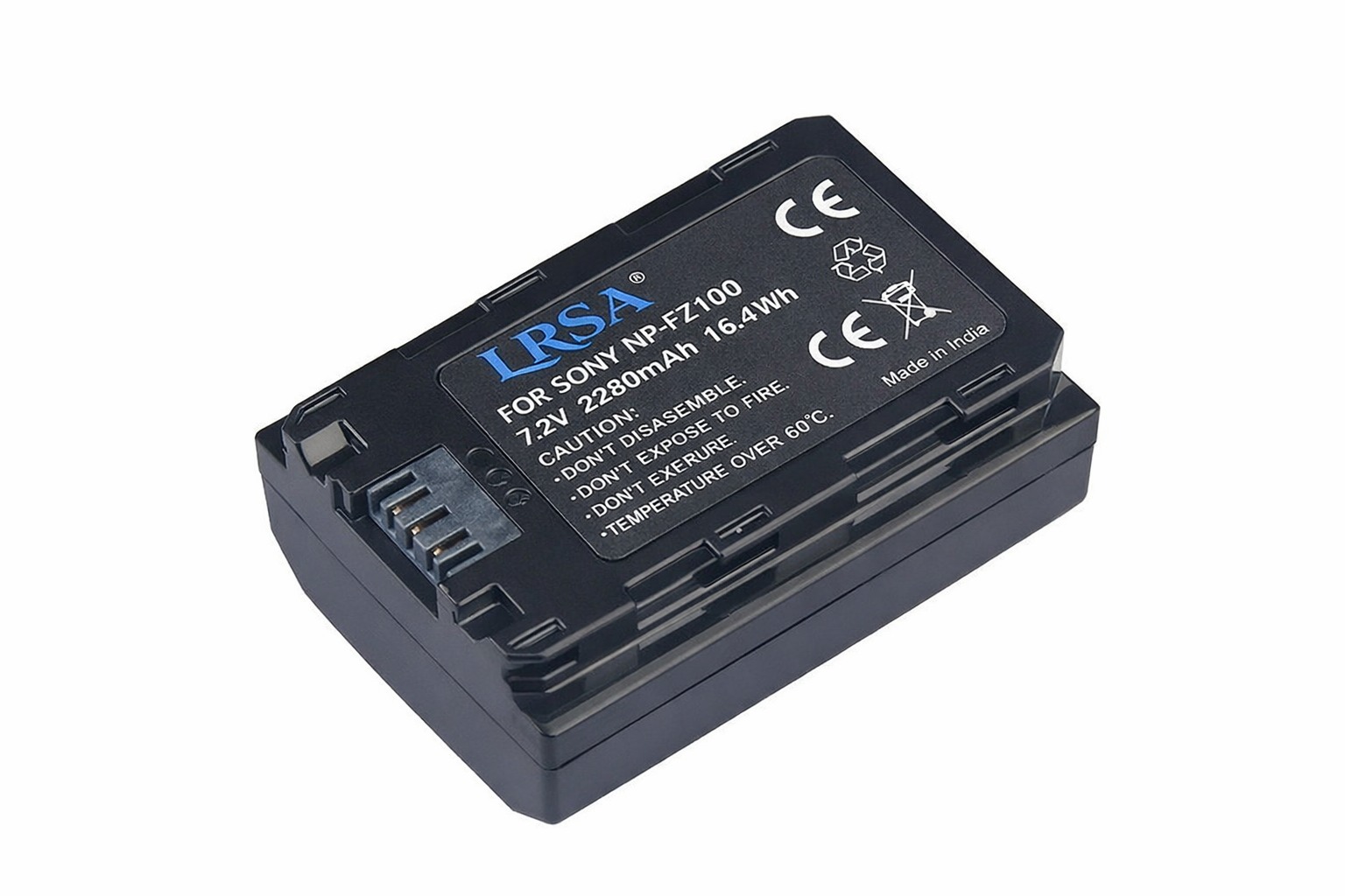 NP-FZ100, Compatible with Sony ZV-E10II A9III A7CII ZV-E1 A7III A7IV FX3 FX30 A6700 A1 A7C A7CR A7RIV A7RV A7SIII A9II Cameras, Rechargeable Li-ion Battery 2280mAh