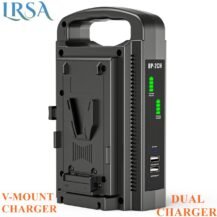LRSA Dual V-Mount Battery Charger Two-Channel Charger for V-Mount Batteries, Black (BP-2CH). Compatible - Sony: BP-L80S, BP-L40A - LRSA