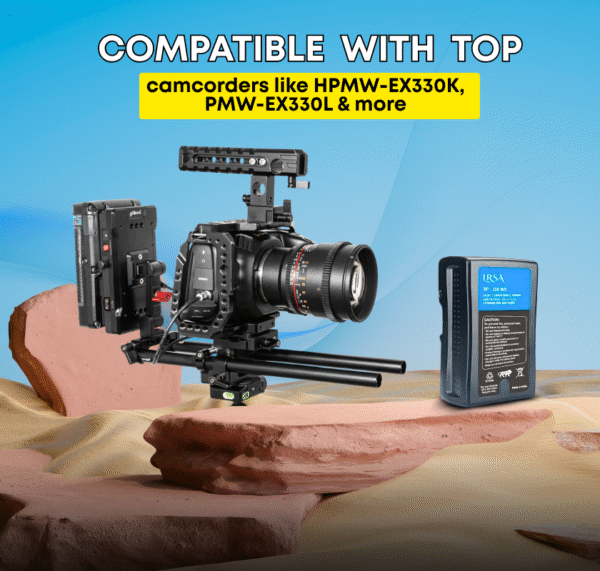 BP-150WS V-Mount / 14.8V 10400 mAh/Black/Small. Compatible for Camcorders HPMW-EX330K PMW-EX330L 580K 580L | 150W, BP-150, BP150WS, BP150, BP-150-LRSA Rechargeable Battery - Image 3