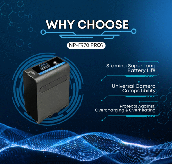 NP- F970 USB Batteries for PXW-Z150, F970USB, FDR-AX14K, HDR-AX2000, FX1,NX-100 FX7, FX1000, HVR-HD1000, V1U, Z1U, Z5U, Z7U, HXR-NX5U, MC2000U, MC2500, HXR-NX100 Camcorder - Image 3