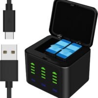 LRSA 3-Channel GoPro Hero Charger | Fast USB Charging for GoPro Hero 12 / 11 / 10 / 9 | Smart & Safe Charging
