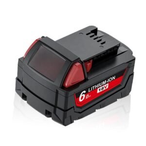 LRSA 18V 6Ah Lithium-Ion Replacement Battery Compatible with Milwaukee 18V Cordless Power Tools, Rechargeable, with LED Smart Indicator
