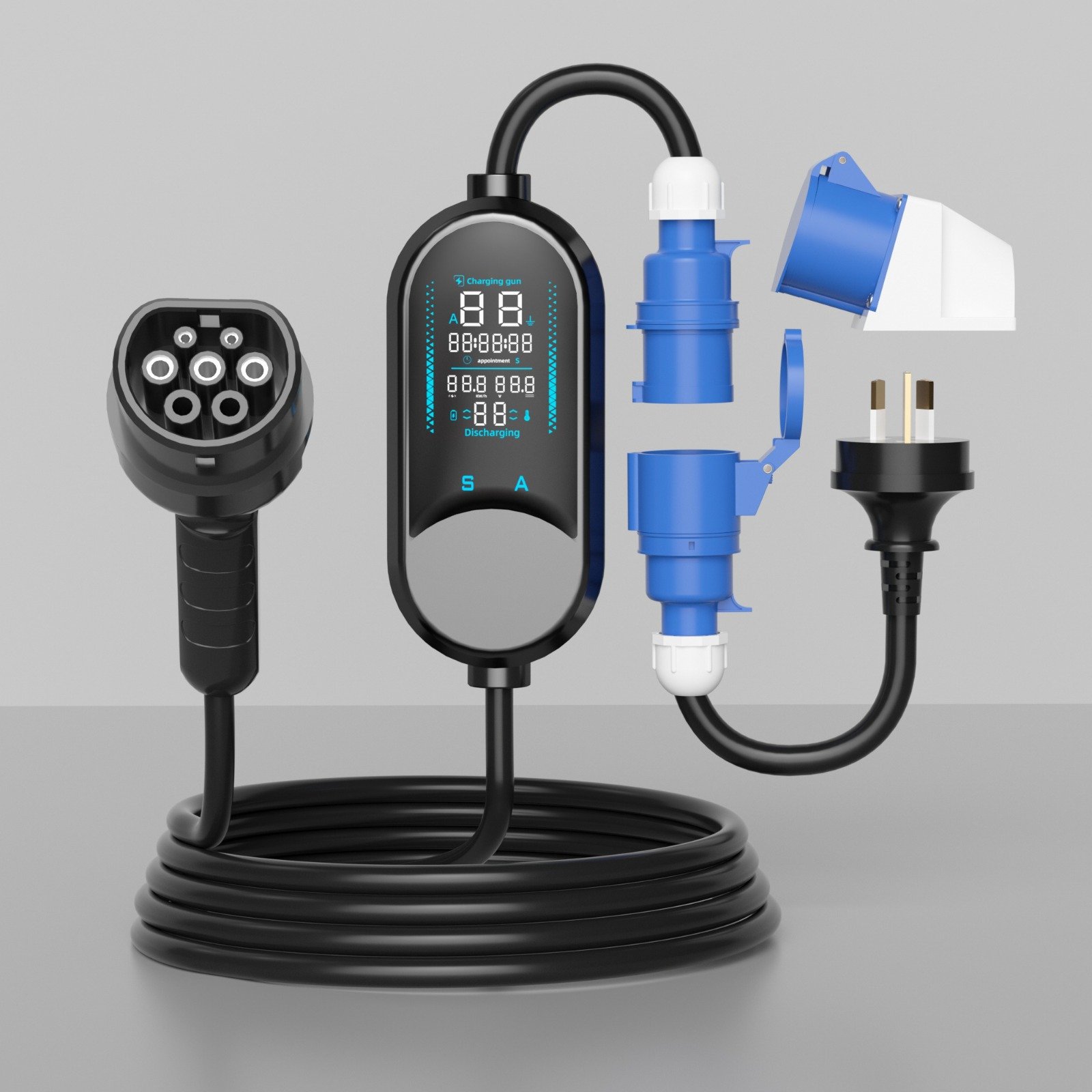 LRSA 3.6kW Portable Universal Car EV Charger | 16A Type 2 AC | 3-Pin Indian Plug | Adjustable Power | Gun Holder+Clips+Carry Bag | IP66 Weatherproof | LED Display | 5-yr Warranty - Image 4