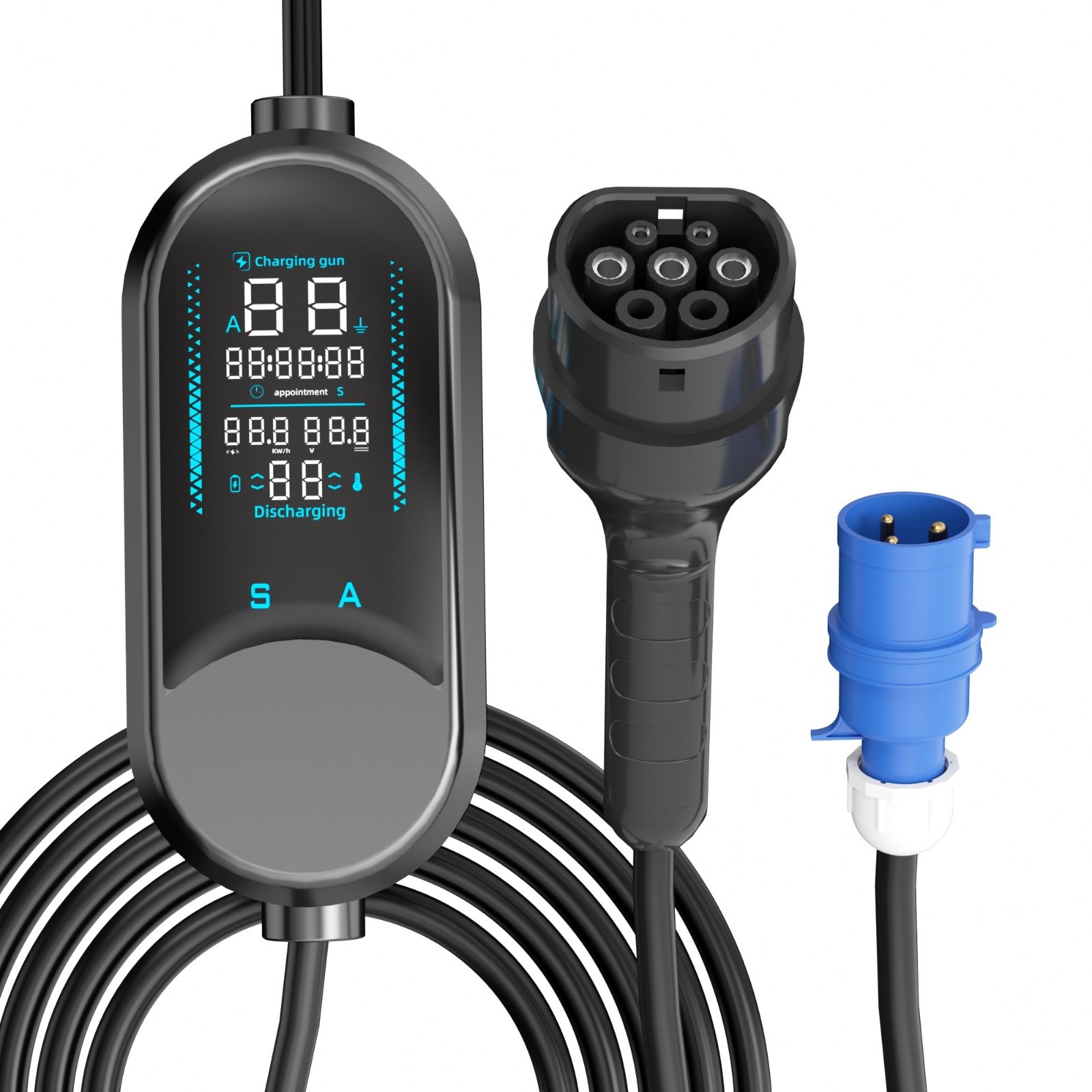 LRSA 3.6kW Portable Universal Car EV Charger | 16A Type 2 AC | 3-Pin Indian Plug | Adjustable Power | Gun Holder+Clips+Carry Bag | IP66 Weatherproof | LED Display | 5-yr Warranty - Image 7